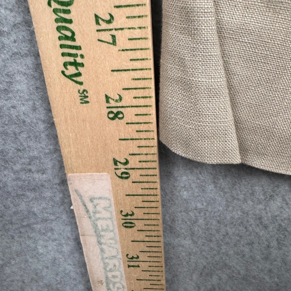Calvin Klein Pants Mens 42x29 Beige Cream 100% Linen Flat Front Dress Trousers